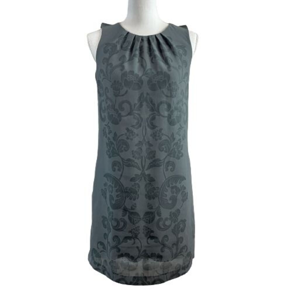 NWT H&M Size 4 Gray Floral Sleeveless Shift Dress